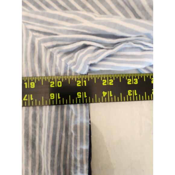 Chico's Women's Button Up Top SZ 1 Round Hem Sheer Back - Picture 11 of 12